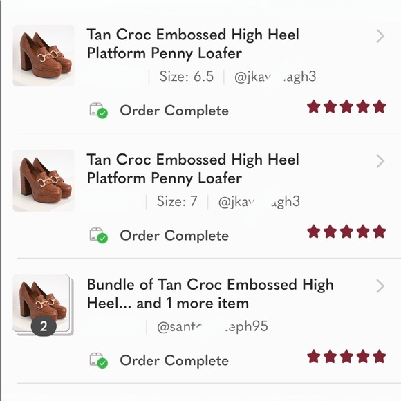 Tan Croc Embossed High Heel Platform Penny Loafer - Picture 5 of 7